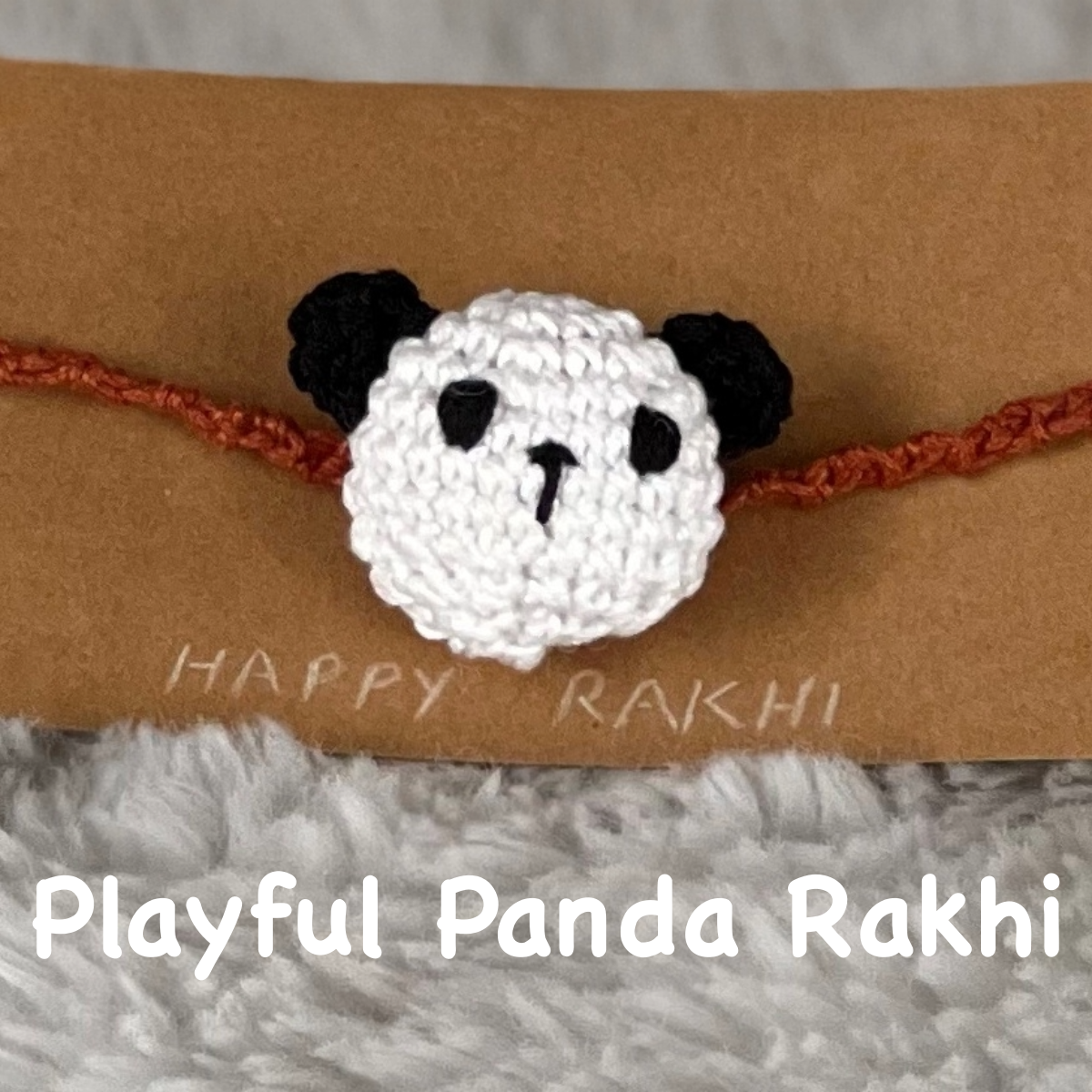 Crochet Panda Rakhi for kids