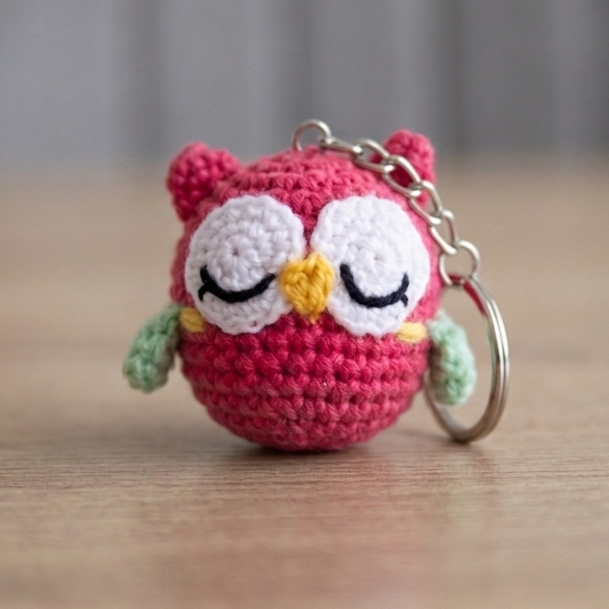 Keyring - Pink Owl
