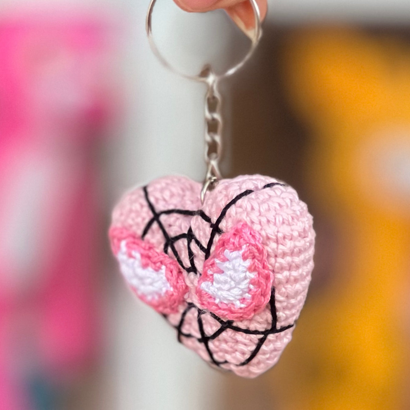 Keyring - Spidyee Heart - Pink
