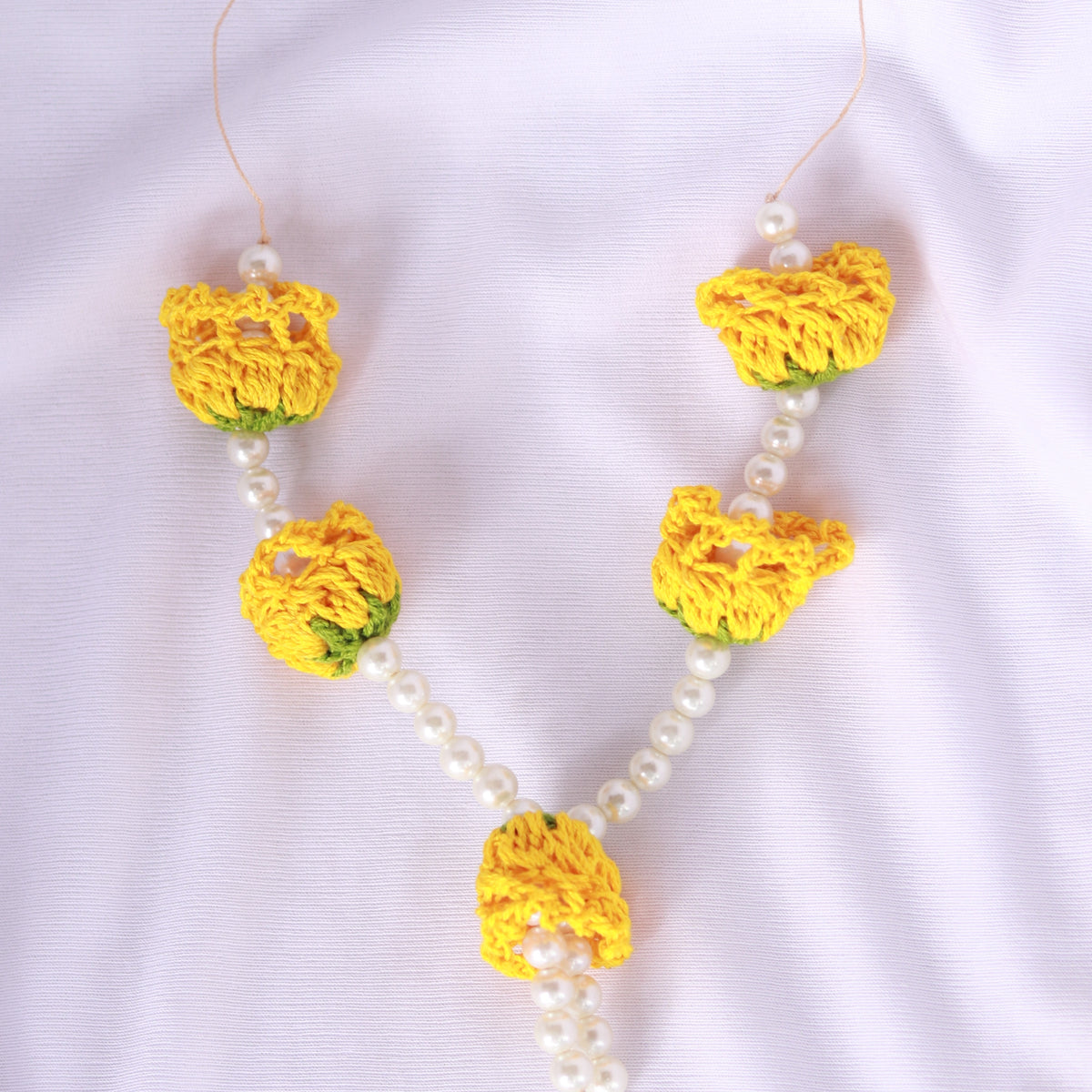 Lotus Garland - Yellow Color with beads