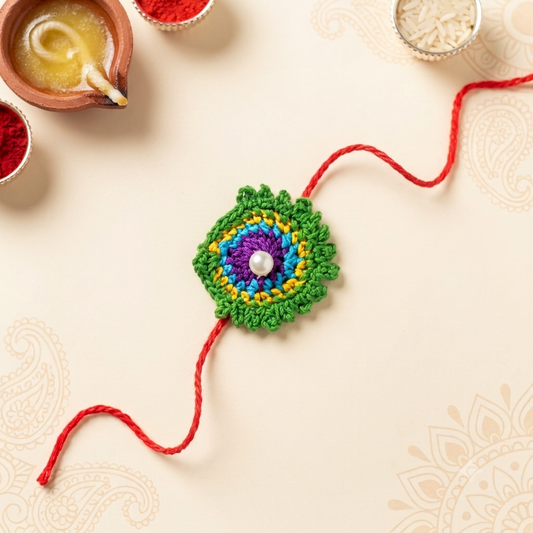 Crochet Morpankh Rakhi