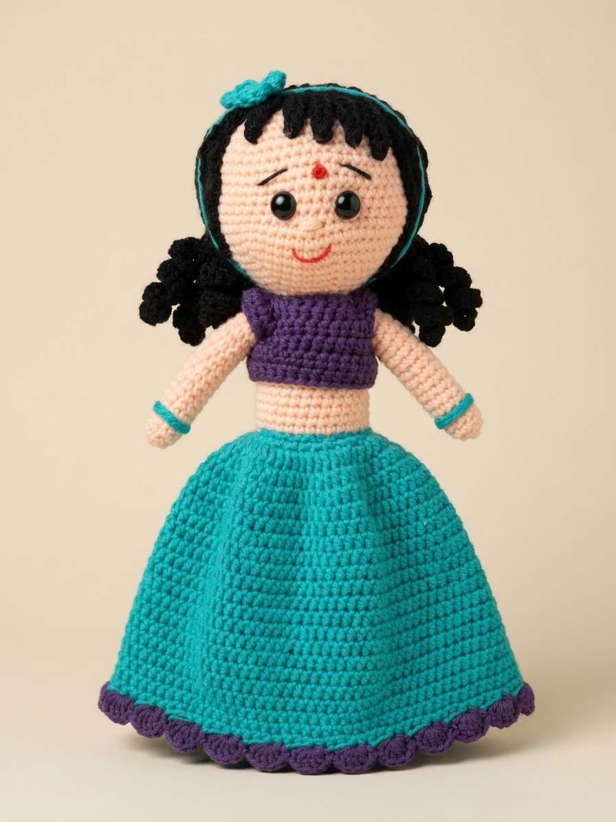 Navratri Doll - Day 9 - Peacock Green
