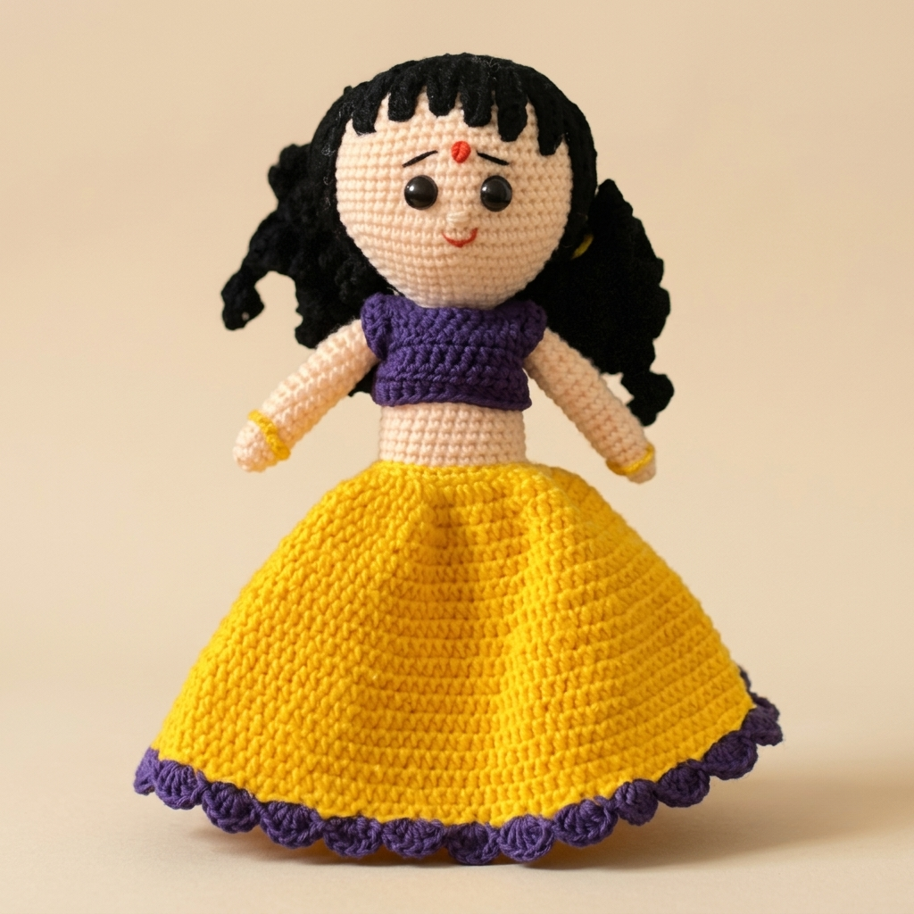 Navratri Doll - Day 5 - Yellow Skirt