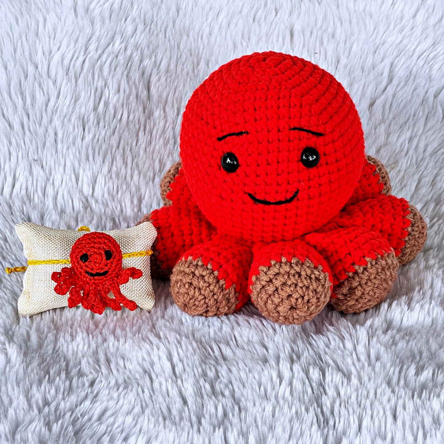 Red Octopus With Octopus Rakhi