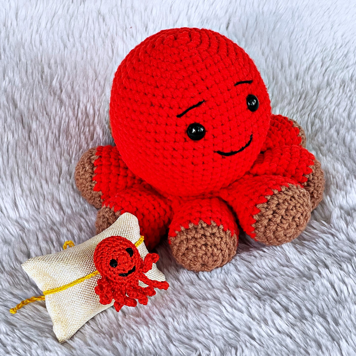 Red Octopus With Octopus Rakhi