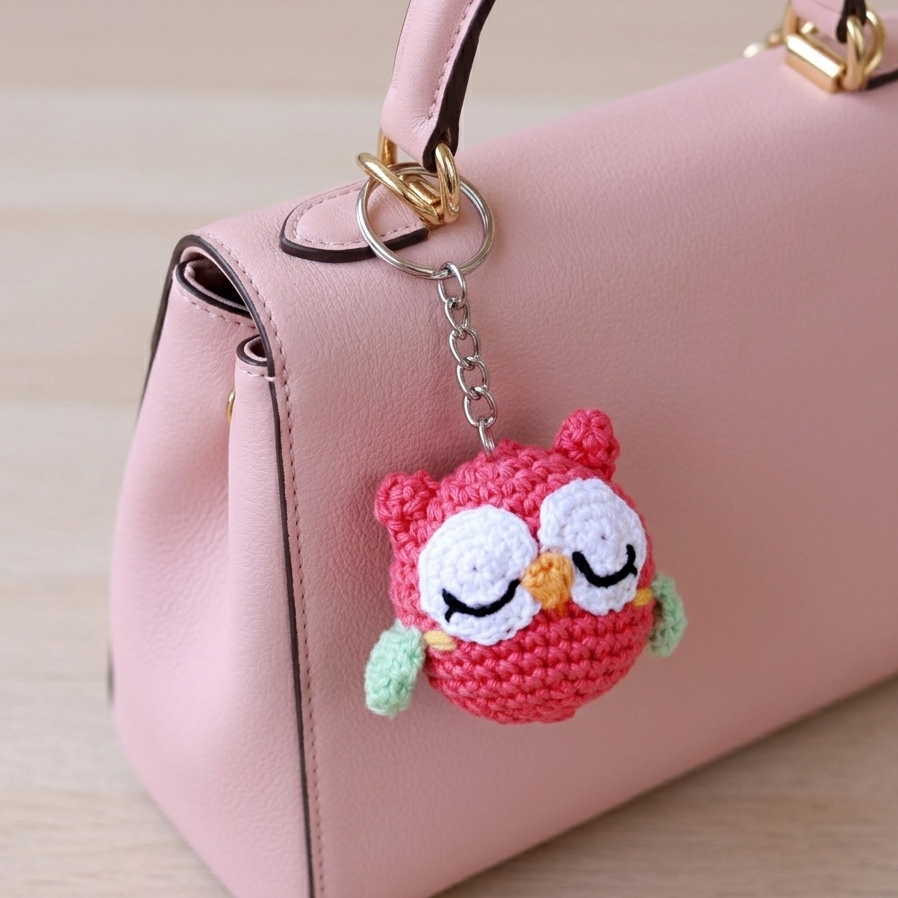 Keyring - Pink Owl