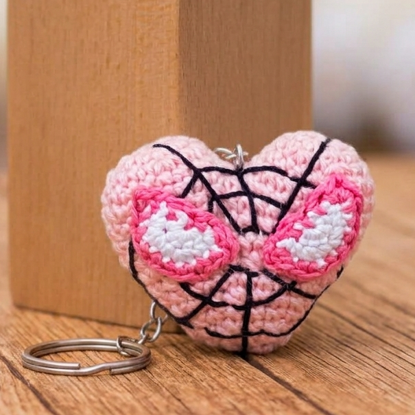 Keyring - Spidyee Heart - Pink
