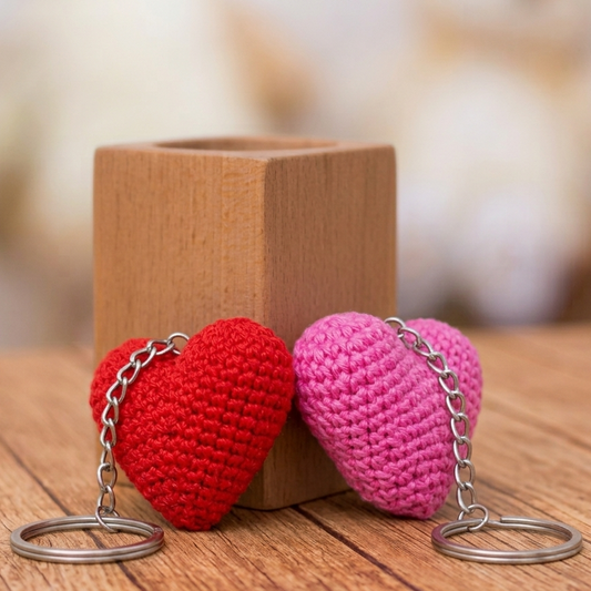 Keyring - Red and Pink Hearts
