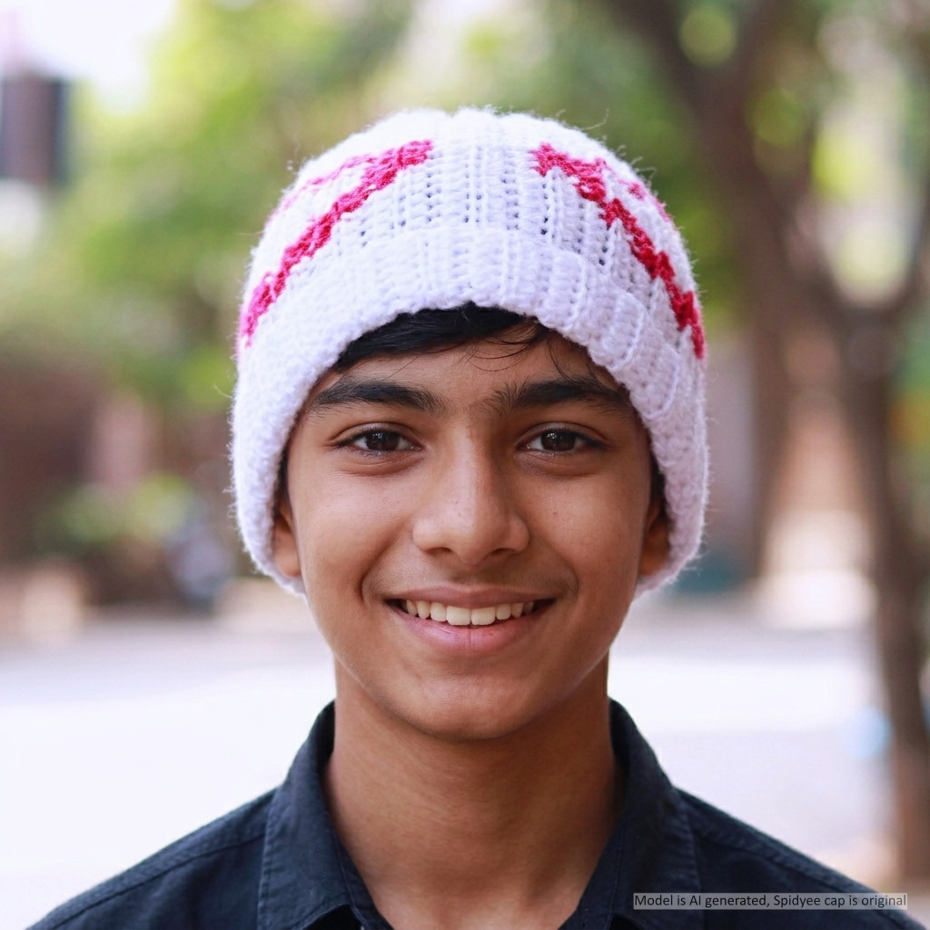 Beanie - Spidyee - White-Red