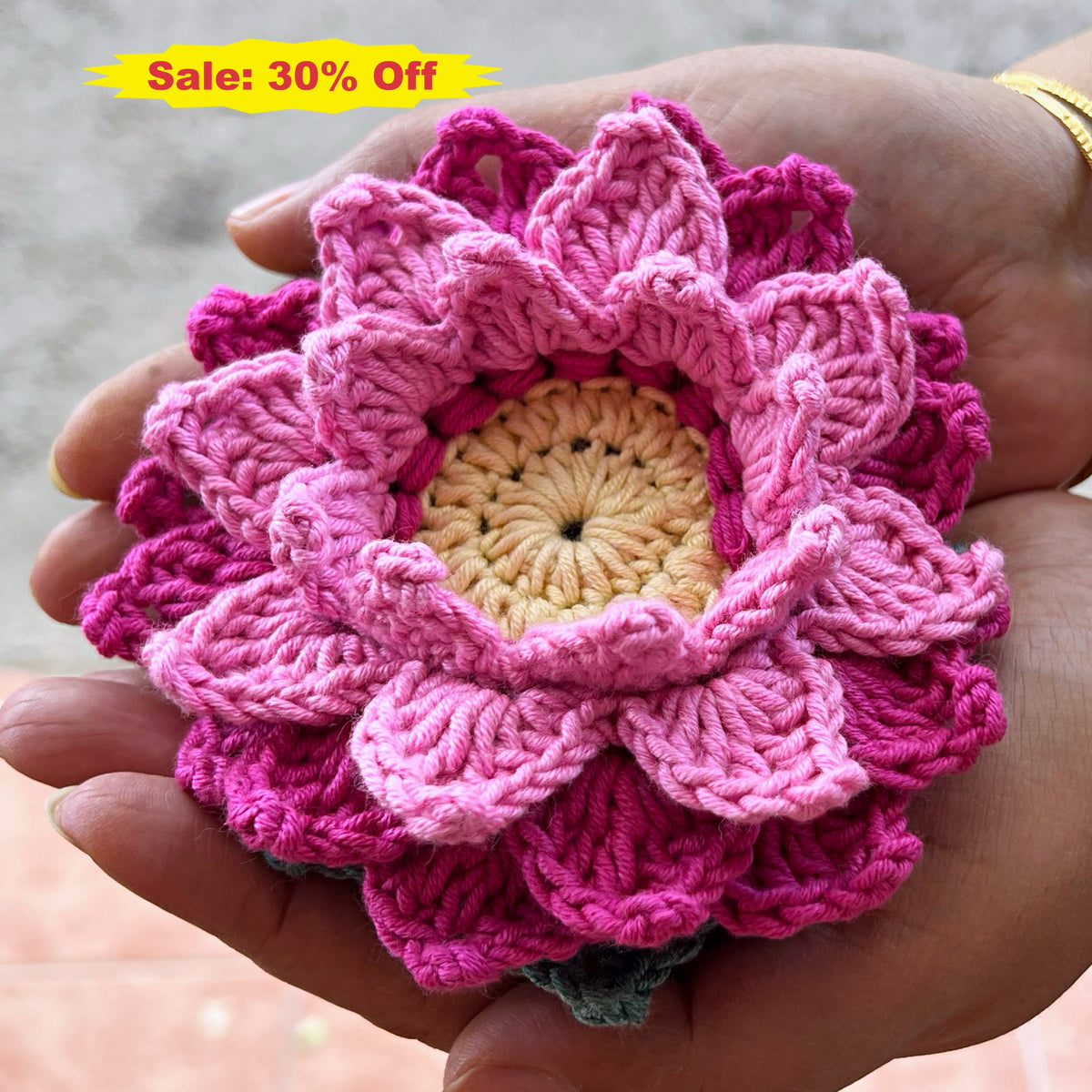 Tea Light Diya Holder - Pink / Dark Pink