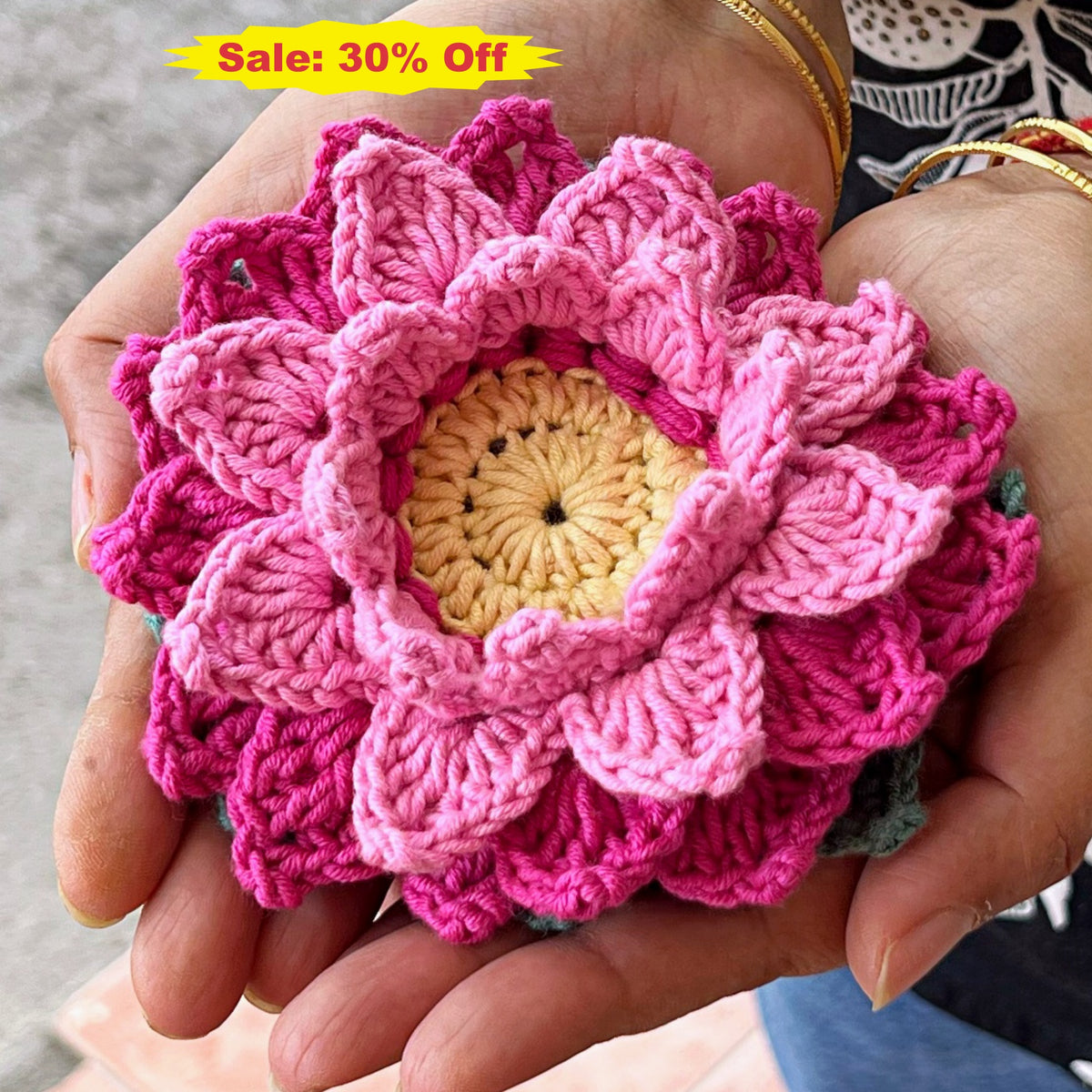 Tea Light Diya Holder - Pink / Dark Pink